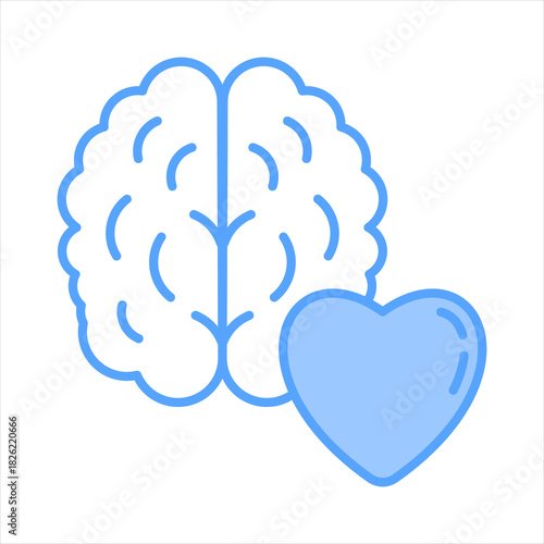 Emotional Intelligence Blue Icon Vector Illustration