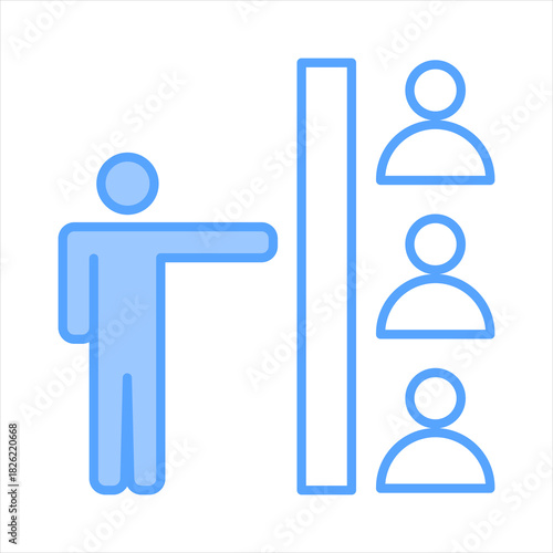 Boundaries Blue Icon Vector Illustration