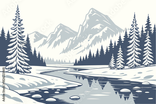 winter landscape with trees