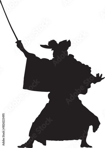 日本の伝統芸能歌舞伎のシルエット