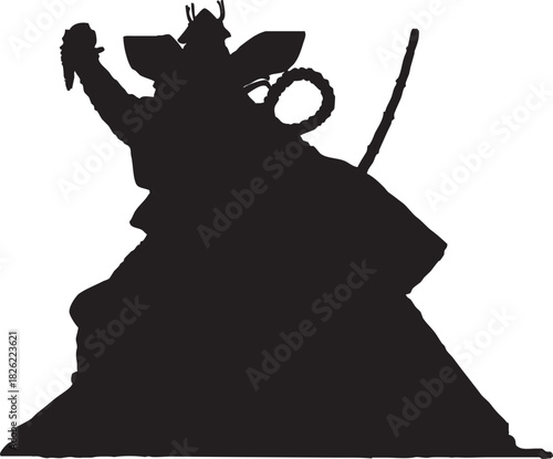 日本の伝統芸能歌舞伎のシルエット