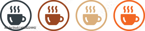 icon, coffee cup, hot drink, beverage, steam, mug, cafe, restaurant, circle, graphic, design, symbol, illustration, template, warm, energy, morning, break, refreshment, drink, liquid, hot, caffeine, a