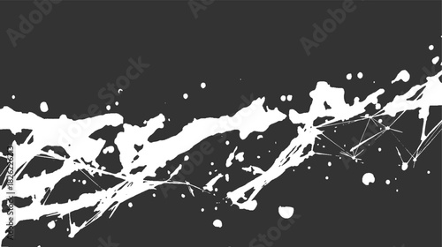 White ink splatters and splashes abstract pattern on dark gray background black