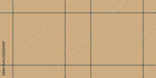 Simple, clean fabric texture featuring a plaid pattern of dark lines on a tan background. Ideal for backgrounds, textiles, design, or crafting projects.