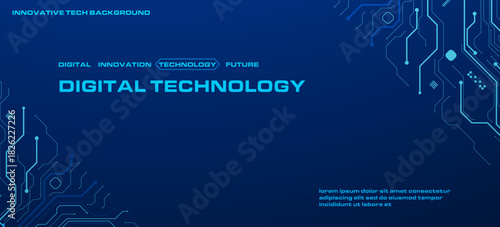 Glowing Blue Circuit Board Background. Bright blue circuit board pattern with glowing lines and modern tech connections.