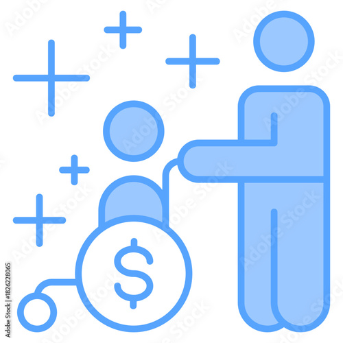 Elderly Care Blue Icon