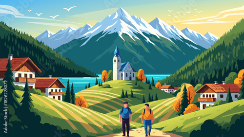 Hiking in the Mountains A Picturesque Village Escape