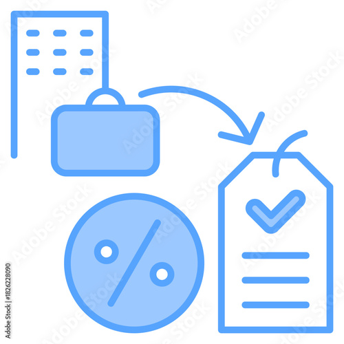 Employee Discount Blue Icon