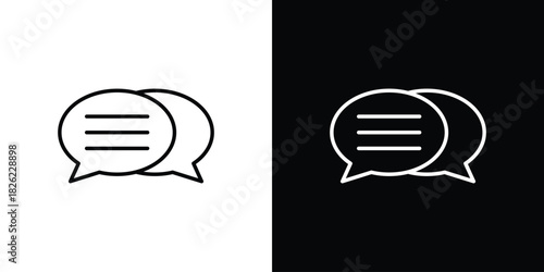 Speech bubble icon thin line outline concept. Linear style icon. Editable stroke. Vector