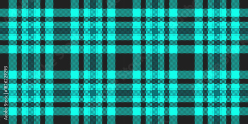 Dog tooth vector plaid textile, full seamless fabric texture. Ribbon check tartan background pattern in black and bright colors.