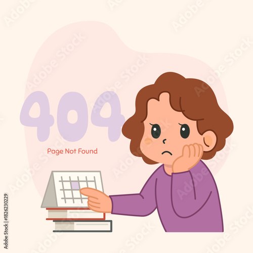 404 Error Page Not Found Illustration