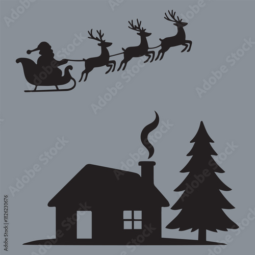 santa claus with sleigh santa claus