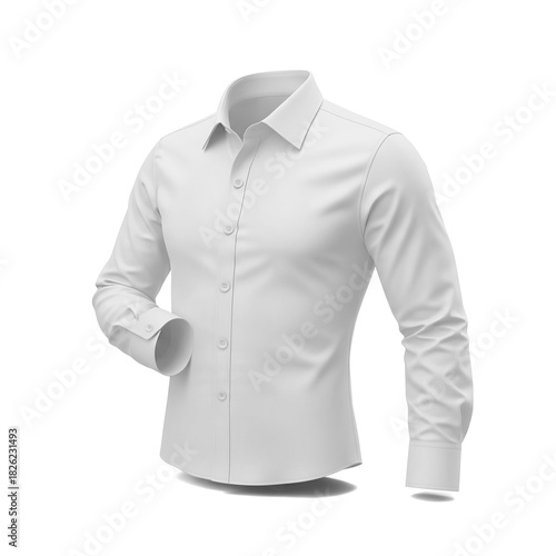 White Elegant Dress Shirt Long Sleeves