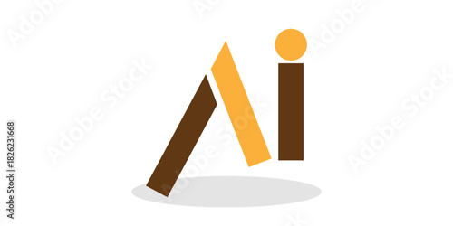 AI logo. A I design. White AI letter. AI, A I letter logo design. Initial letter AI linked circle uppercase monogram logo.