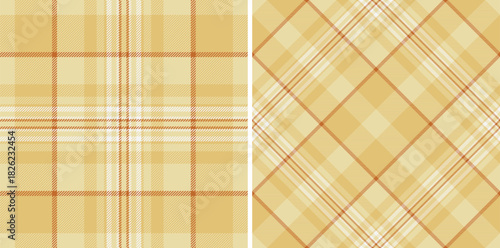 Warm beige plaid patterns, evoking autumn vibes. Use for backgrounds, fabrics, or graphic design projects requiring a classic, textured aesthetic.