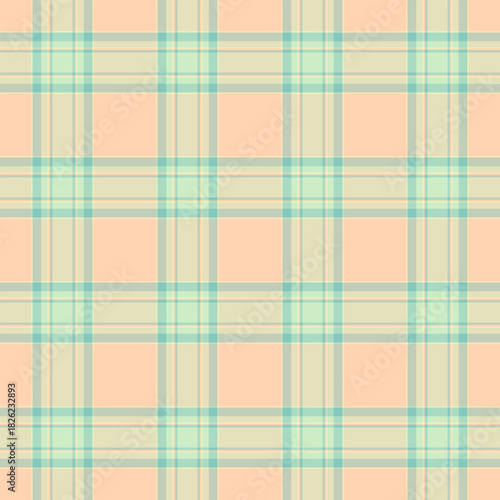 Vogue check texture textile, strip tartan background seamless. Cool vector fabric pattern plaid in light and moccasin colors.