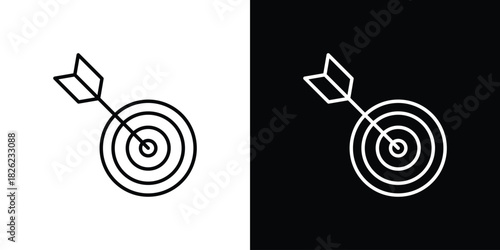 Target icon thin line outline concept. Linear style icon. Editable stroke. Vector