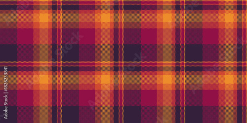 Warm pixelated plaid pattern. Perfect for backgrounds, textiles, or autumnal designs. The texture is versatile, cozy and creates a sense of tradition.