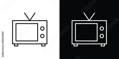 Television icon thin line outline concept. Linear style icon. Editable stroke. Vector