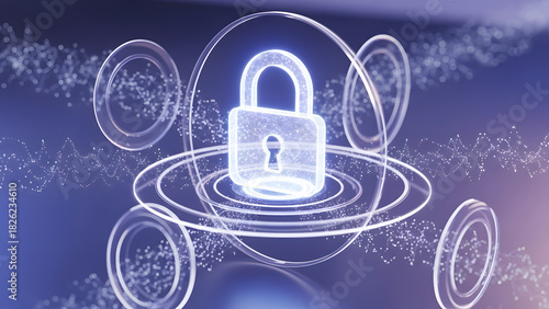Digital Lock Symbol for Cybersecurity and Data Protection Concepts