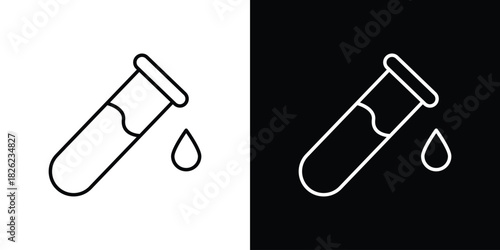 Test tube icon thin line outline concept. Linear style icon. Editable stroke. Vector