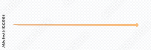 Wooden skewer with pointed tip. Disposable bamboo thin long skewer. Chopstick. Chinese food stick. Wooden toothpick. Isolated realistic vector illustration on white background. Vector illustration. 