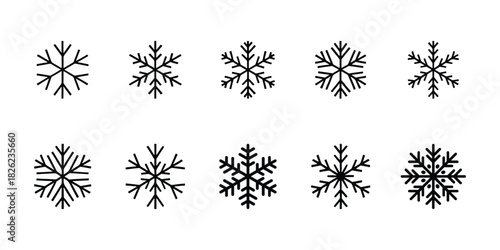 Winter crystal collection on white background