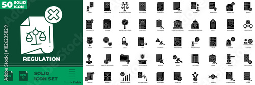 Regulation Solid Editable Icons set