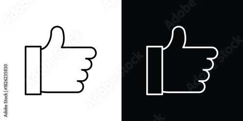 thumbs up icon thin line outline concept. Linear style icon. Editable stroke. Vector