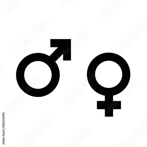 Male and Female Gender Symbol Icon | Gender Signs Vector Illustration