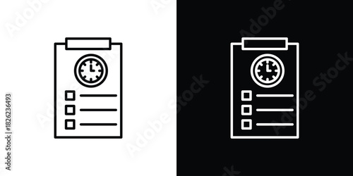 Timesheet icon thin line outline concept. Linear style icon. Editable stroke. Vector