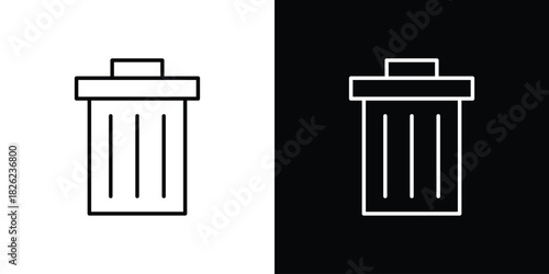 Trash icon thin line outline concept. Linear style icon. Editable stroke. Vector
