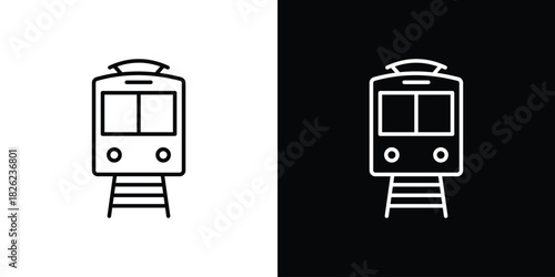 Train icon thin line outline concept. Linear style icon. Editable stroke. Vector