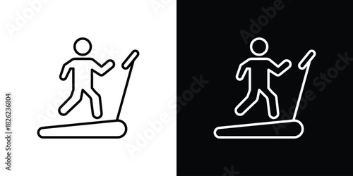 Treadmill icon thin line outline concept. Linear style icon. Editable stroke. Vector