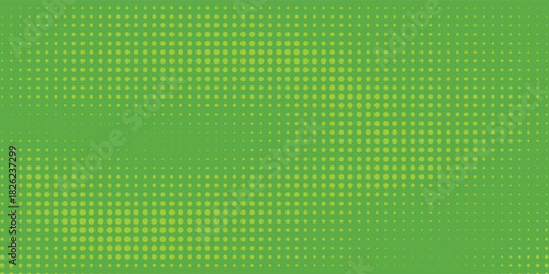Bright lime green pop art background with halftone polka dots in retro comic style, vector illustration template eps10
