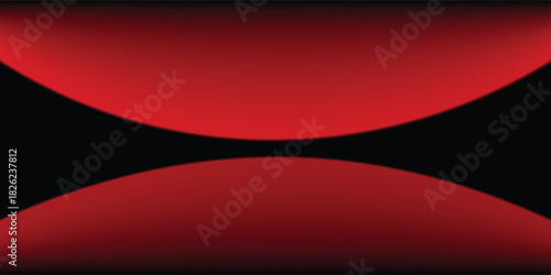 Red studio background. Abstract limbo podium studio room. Dark red gradient wall floor and spotlight scene. Showcase, promotion display. Vector stage mockup illustration