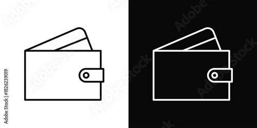 Wallet icon thin line outline concept. Linear style icon. Editable stroke. Vector