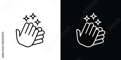 Wash hands icon thin line outline concept. Linear style icon. Editable stroke. Vector