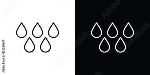 Water drop shape icon thin line outline concept. Linear style icon. Editable stroke. Vector