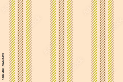 Itroke textile pattern fabric, collage stripe background vertical. Danel vector texture seamless lines in blanched almond and orange colors.