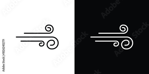 Windy icon thin line outline concept. Linear style icon. Editable stroke. Vector