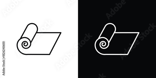 Yoga mat icon thin line outline concept. Linear style icon. Editable stroke. Vector