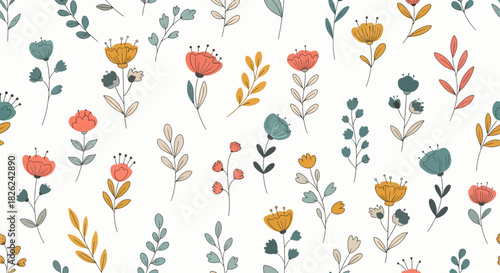 Modern fabric design pattern. Desktop wallpaper. Floral seamless pattern for your design