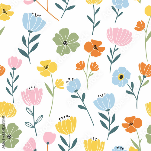 Wallpaper Mural seamless floral pattern Torontodigital.ca