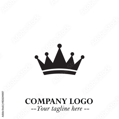 Elegant Black Crown Logo Symbol on a Clean White Background for Premium Branding Design