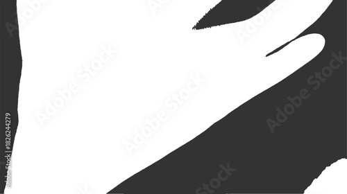 Abstract black and white graphic shape resembling a hand or wing vector