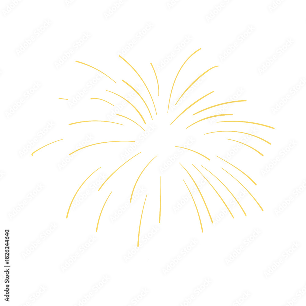 Obraz premium Golden Fireworks Burst on a Transparent Background, Celebrating the Joy of Festive Occasions and Holidays