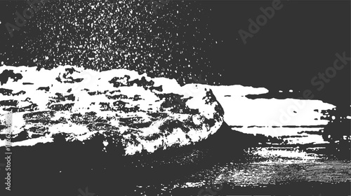 Black and white abstract texture of splashing water and rock background
