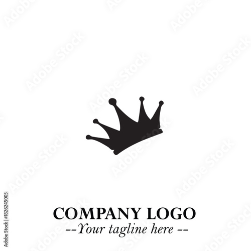 Elegant Black Crown Logo Symbol on a Clean White Background for Premium Branding Design