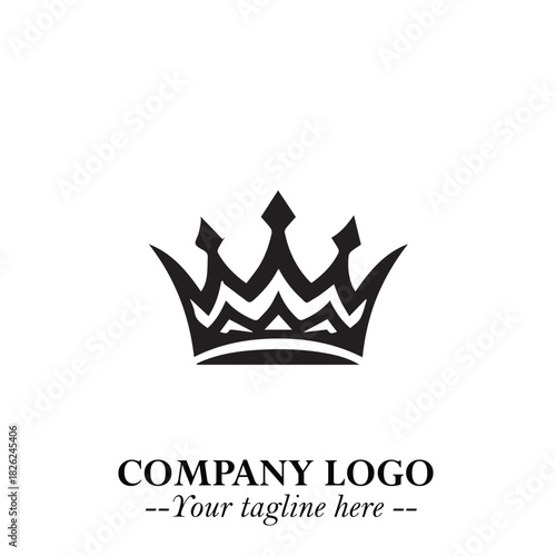 Elegant Black Crown Logo Symbol on a Clean White Background for Premium Branding Design